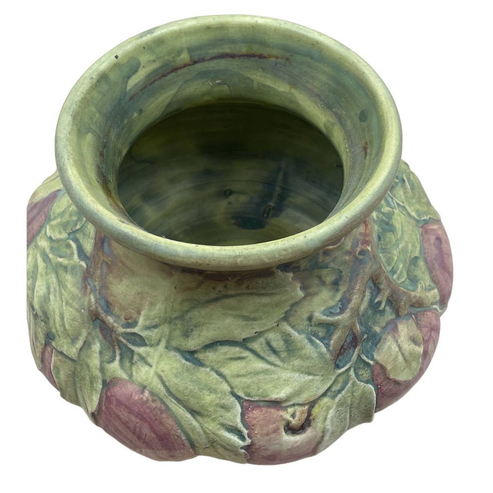 Weller Baldin Apple Pottery Vase Bowl Antique Large and Heavy - Picture 2 of 15